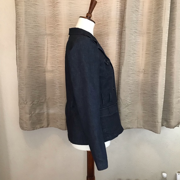 Bass Dark Blue Fitted Denim Jacket Size Small - Picture 2 of 4